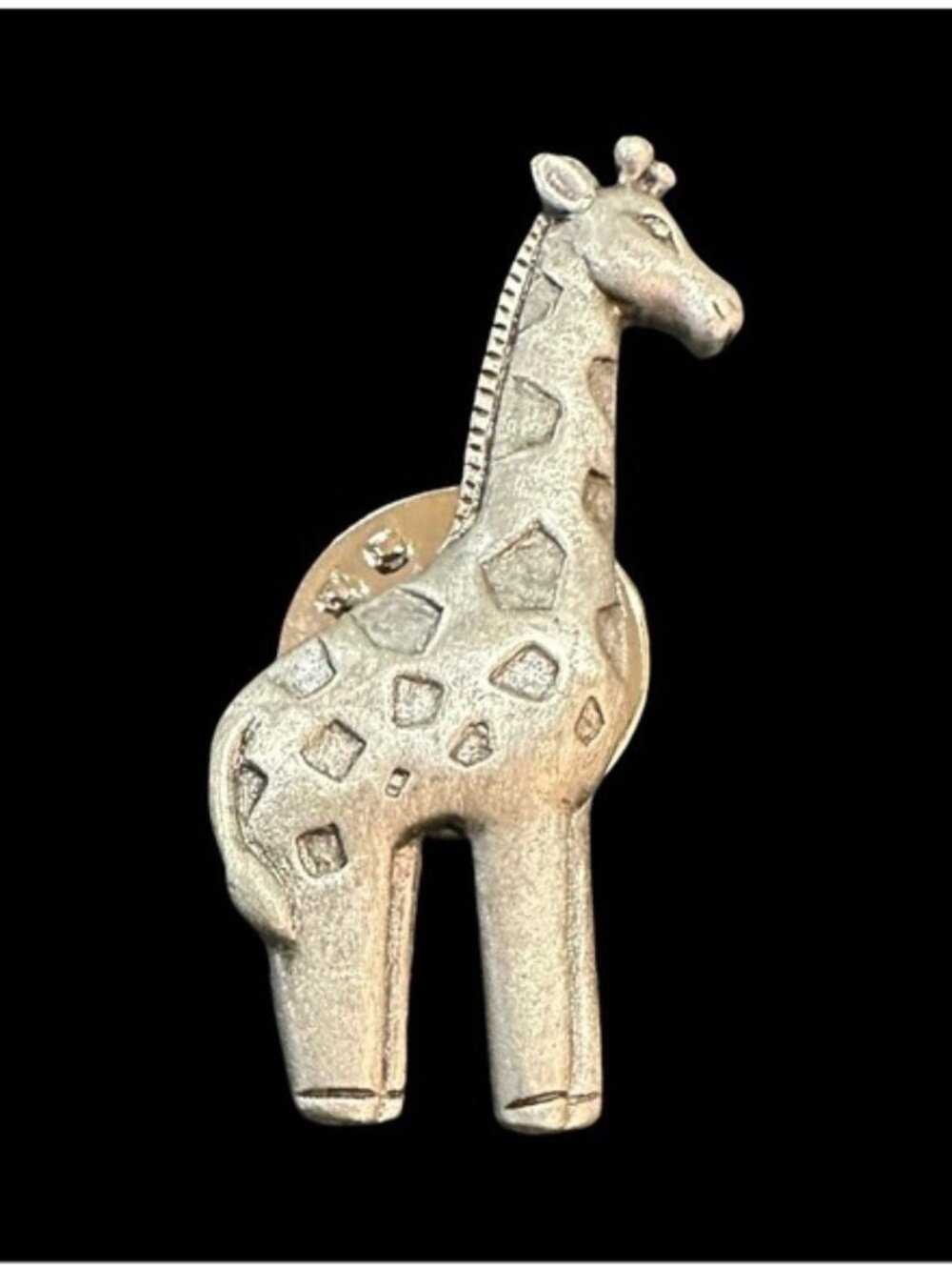 Vintage JJ Jonette Lapel Pin Giraffe Silver tone Signed